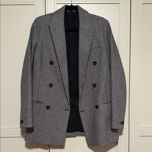 All Saints Houndstooth Double-Breasted Blazer